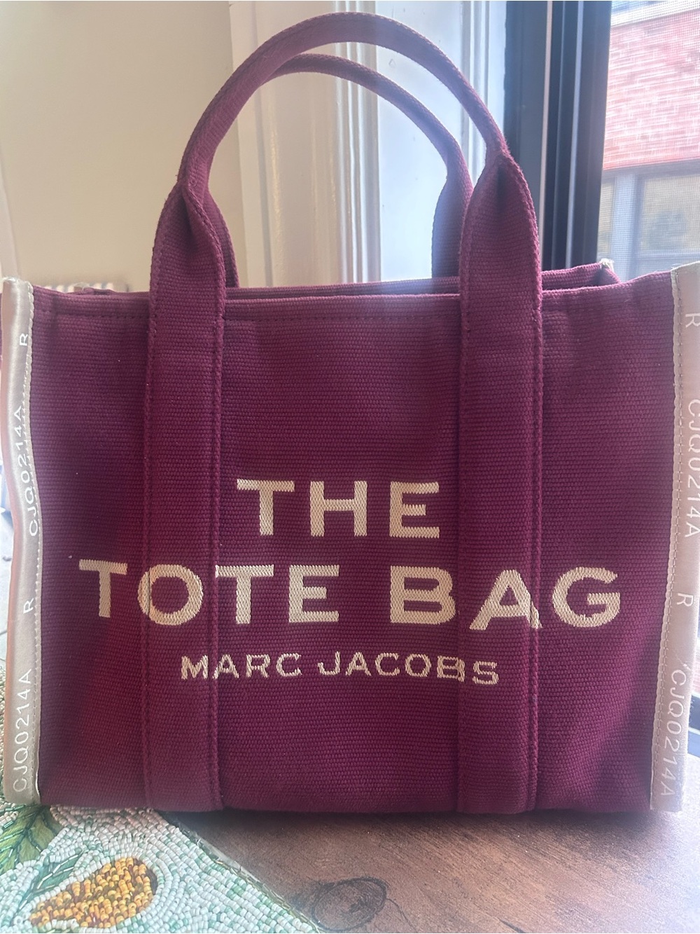 Marc Jacobs The Tote Bag (Medium) - Burgundy Canvas Tote